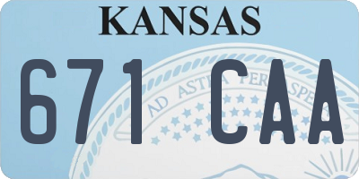 KS license plate 671CAA