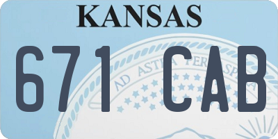 KS license plate 671CAB