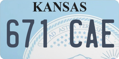 KS license plate 671CAE