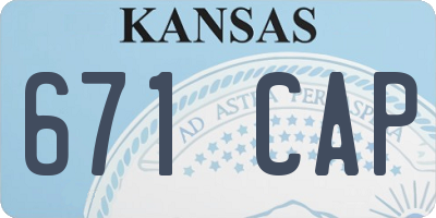 KS license plate 671CAP