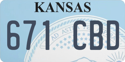 KS license plate 671CBD