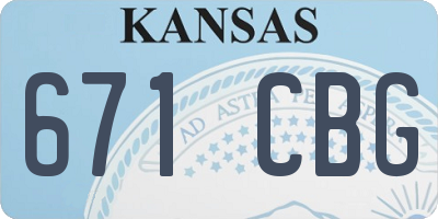 KS license plate 671CBG