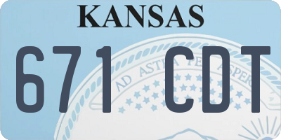 KS license plate 671CDT