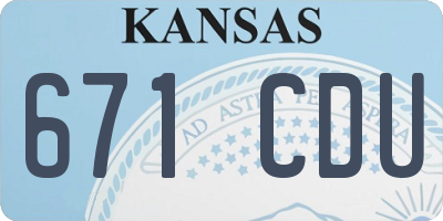 KS license plate 671CDU