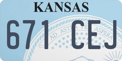 KS license plate 671CEJ