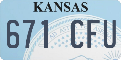 KS license plate 671CFU