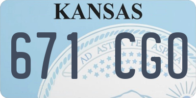 KS license plate 671CGO