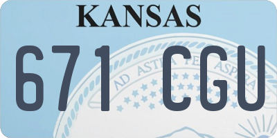 KS license plate 671CGU