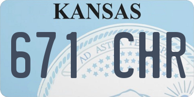 KS license plate 671CHR