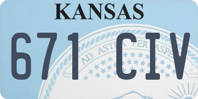 KS license plate 671CIV