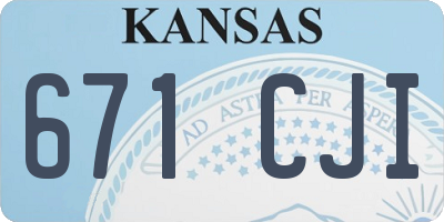 KS license plate 671CJI