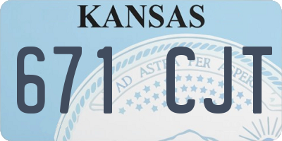 KS license plate 671CJT