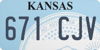 KS license plate 671CJV
