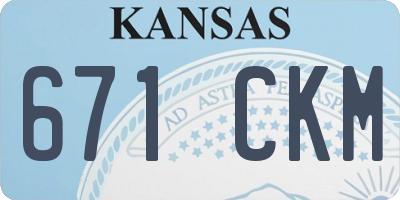 KS license plate 671CKM