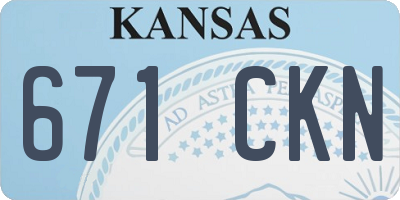 KS license plate 671CKN