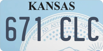 KS license plate 671CLC