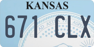 KS license plate 671CLX