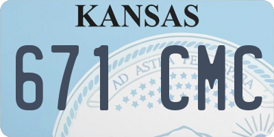 KS license plate 671CMC