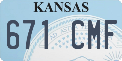 KS license plate 671CMF