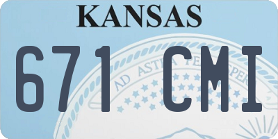 KS license plate 671CMI