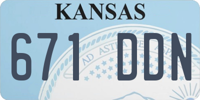 KS license plate 671DDN