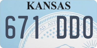 KS license plate 671DDO