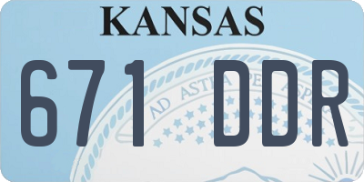 KS license plate 671DDR