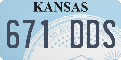KS license plate 671DDS