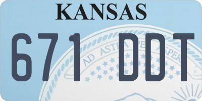 KS license plate 671DDT