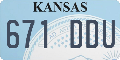 KS license plate 671DDU