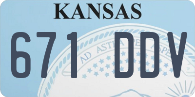 KS license plate 671DDV