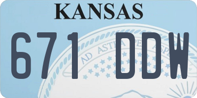 KS license plate 671DDW