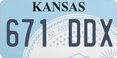 KS license plate 671DDX