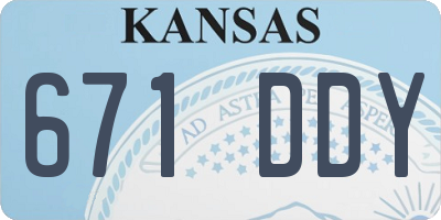 KS license plate 671DDY