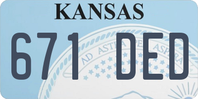 KS license plate 671DED