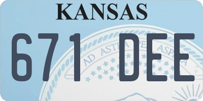 KS license plate 671DEE