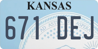 KS license plate 671DEJ