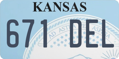 KS license plate 671DEL