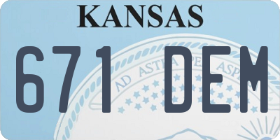 KS license plate 671DEM