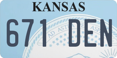 KS license plate 671DEN
