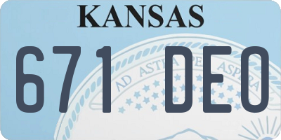KS license plate 671DEO