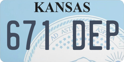 KS license plate 671DEP