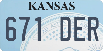 KS license plate 671DER