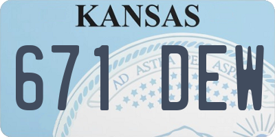 KS license plate 671DEW