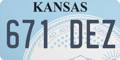 KS license plate 671DEZ