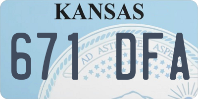 KS license plate 671DFA