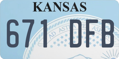 KS license plate 671DFB