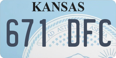 KS license plate 671DFC
