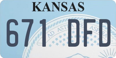 KS license plate 671DFD