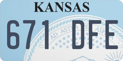 KS license plate 671DFE